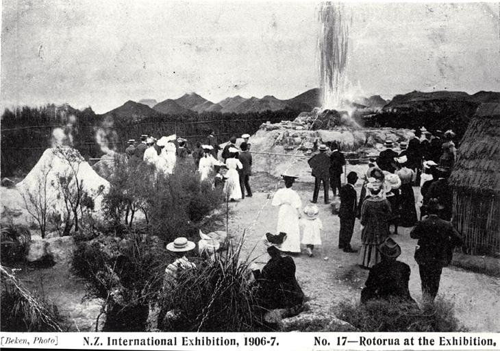 Rotorua at the New Zealand International Exhibition 1906/7, Hagley Park, Christchurch Rotorua at the New Zealand International Exhibition 1906/7, Hagley Park, Christchurch