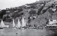 Opening of the yachting season at the boat-house and pier, Christchurch Sailing and Power-Boat Club, Redcliffs, Christchurch