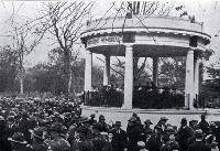 The opening of the Bandsmens Memorial rotunda, Botanic Gardens, Christchurch